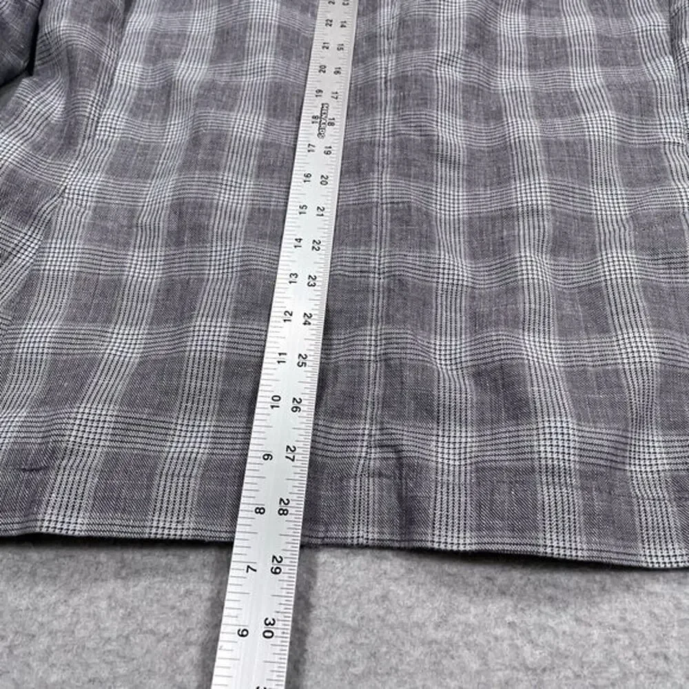 UNTUCKit Blazer 40R Gray Glen Plaid‎ Linen Unstructured Sport Coat Surgeon Cuffs